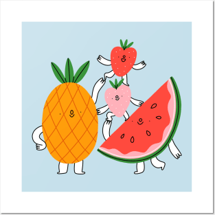 Cute fruit characters Posters and Art